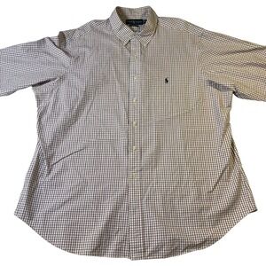 Ralph Lauren Classic Fit Button Down Shirt Plaid‎ Checkered Long Sleeve 18 36/37
